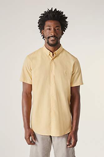 Camisa Manga Curta Oxford Color, Reserva, Masculino, Amarelo, GGG
