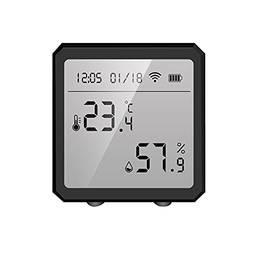 Moniss Tuya Smart WiFi Sensor de umidade de temperatura Higrômetro interno Termômetro APP Controle remoto com tela LCD Sensor T&H ? / ? Comutável Compatível com Alexa Google Home