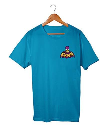 Camiseta Masculina Algodão Estampa Bartman Simpsons (G, AZUL)