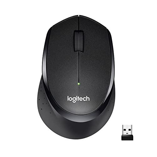 Logitech Mouse sem fio M330 Silent Plus, 2,4 GHz com nanoreceptor USB, rastreamento óptico de 1000 DPI, bateria de 2 anos, compatível com PC, Mac, laptop, Chromebook - preto