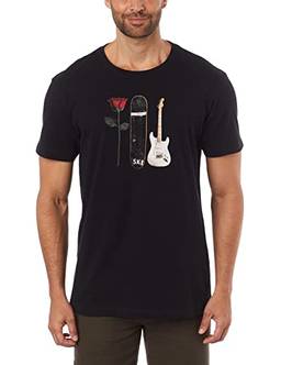 Camiseta,T-Shirt Vintage Rose Sk8 Guitar,Osklen,masculino,Preto,M