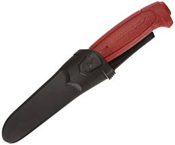 Morakniv Craftline Basic 511 Faca utilitária de lâmina fixa de aço de alto carbono e bainha combinada, lâmina de 9,5 cm, vermelha (M-12147)