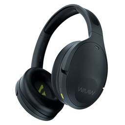 Fone de Ouvido WAAW by ALOK SENSE 300HBNC Headphone Bluetooth Com Cancelamento de Ruído Ativo, Microfone e Toque inteligente, Preto e Verde, Regulável