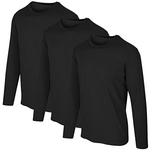 KIT 3 Camisetas Proteção Solar Permanente UV50+ Tecido Gelado – Slim Fitness – G Preta