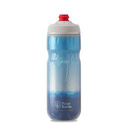 Polar Bottle Garrafa de água isolada Breakaway para bicicleta - livre de BPA, garrafa de compressão para ciclismo e esportes (Ridge - azul e prata, 590 g)