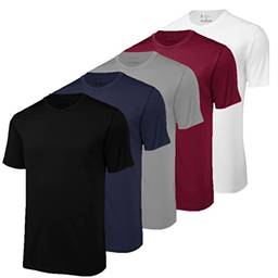 Kit 5 Camisetas Academia Dry Fit UV Protection Performance by ZAROC (as2, alpha, x_l, regular, Preto/Marinho/Branco/Cinza/Bordô)