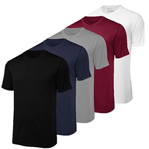 Kit 5 Camisetas Academia Dry Fit UV Protection Performance by ZAROC (as2, alpha, l, regular, Preto/Marinho/Branco/Cinza/Bordô)