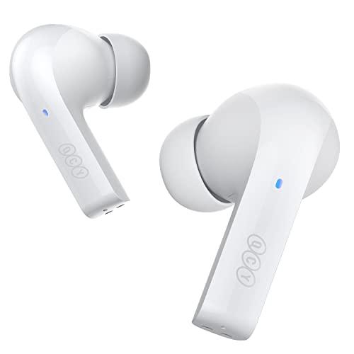 QCY Fones de ouvido MeloBuds sem fio T18 de conexão multiponto, QCC3050 Bluetooth 5,16 polegadas fones de ouvido estéreo leve, fone de ouvido estéreo aptX Adaptive Studio, voz aptX, tempo de reprodução 30H
