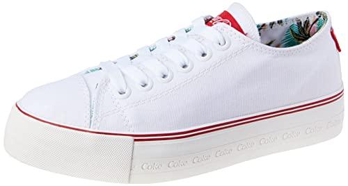Tênis Coca-Cola Shoes, Atlanta Plataforma Est, Feminino, Branco/Beach Style, 34