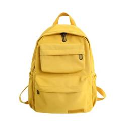 Mochila de viagem à prova d'água resistente à moda escolar estudantes universitários mochila casual masculina, Amarelo, G
