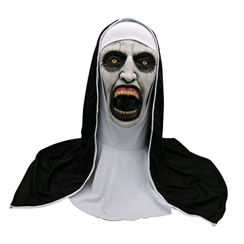 Serenable Máscara de Halloween Máscara Assustadora de Terror Máscara de Cabeça Cheia Máscara de Fantasia de Cosplay preta