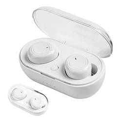 Fone de Ouvido com Bluetooth 5.0, Subwoofer Estéreo, IPX5 à Prova d'água com Microfone Embutido (branco)