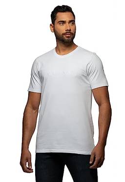 T-Shirt Logo Bordado, Guess, Masculino, Branco, GG