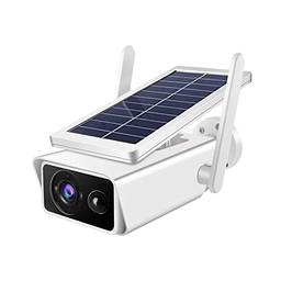 Câmera IP Sem Fio de Solar Segurança Externa HD, Câmera Vigilância Doméstica Inteligente de Visão Noturna Infravermelha Sem Fio, IP66 à Prova d'água e à Prova de Poeira, Chamada de Voz Bidirecional, Detecção de Movimento