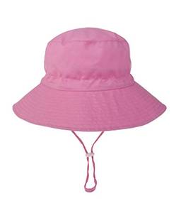 Chapéu de sol para bebê verão chapéus para menino de bebê UPF 50+ Proteção solar para criança chapéu balde para bebê menina boné ajustável (Cor de rosa, 48-50 cm / 6-24 Months)