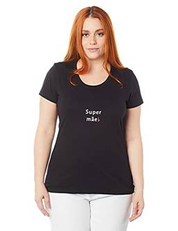 Camiseta Fem Estampada Super Mae, Especial Dia Das Mães, Reserva Mini, Preto, P