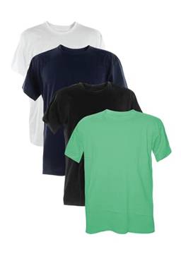 Kit 4 Camisetas Poliester 30.1 (Verde Bebe, Preto, Marinho, Branco, P)