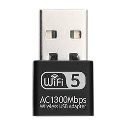 Henniu Adaptador USB de placa de rede sem fio 2,4G 5G AC1300Mbps Banda dupla Receptor WIFI RTL8812