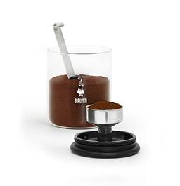 Bialetti Moka Pote de café 250 g (com tampa), vidro, pequeno, DCDESIGN07