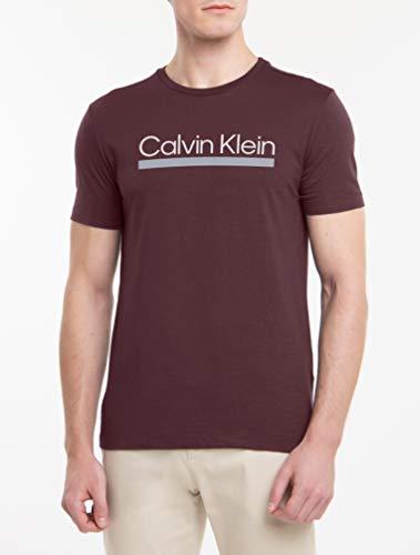 Camiseta Slim underline, Calvin Klein, Masculino, Bordo, M