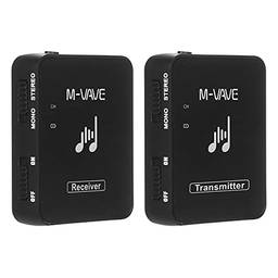 M-VAVE SWS10 Monitor de fone de ouvido sem fio de 2,4 GHz, sistema de transmissão, transmissor e receptor recarregável Black