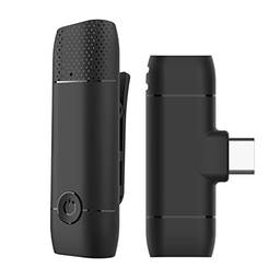 Moniss Microfone sem fio de 2,4 GHz com clipe de lapela e receptor transmissor para entrevista de gravação de vídeo Vlog ao vivo