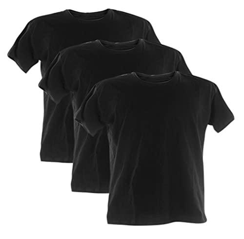 Kit 3 Camisetas PLUS SIZE 100% Algodão (Preta, EXG)