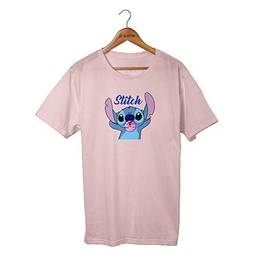 Camiseta T-shirt Lilo E Stitch Chiclete Desenho Retro (P, ROSA)