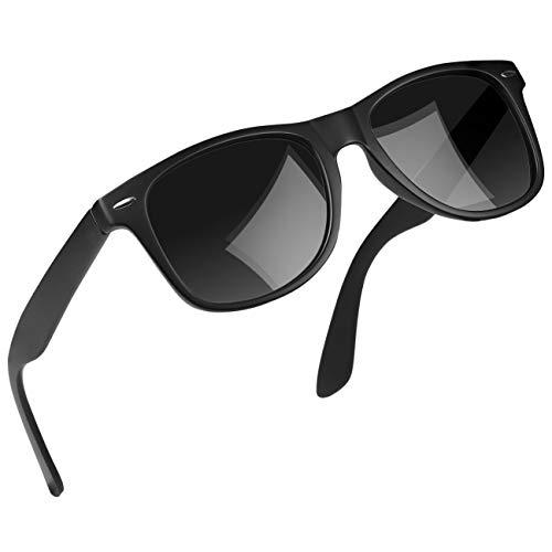 Joopin Óculos de Sol Masculinos Femininos Polarizados Quadrado Óculos de Sol Esportivos para Dirigir UV Proteção (TR90 Preto)