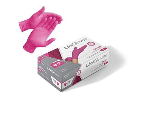 Luva Látex Descartável Rosa Pink Unigloves Com Pó Caixa Com 100 Original 50 pares para procedimento cartucho (P - PEQUENO)