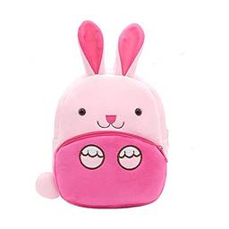 Mochila de criança linda mochila de pelúcia animal cartoon mini bolsa de viagem para meninas meninos de 2 a 6 anos (coelho)