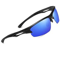 Joopin Óculos de Sol Esportivos Polarizados para Masculino, Óculos de Sol TR90, Óculos de Sol para Ciclismo Ao ar livre Óculos para Homens Proteção UV (Azul Escuro)