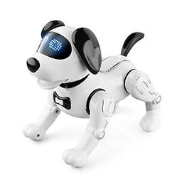 Cão robô,HUIOP R19 Controle Remoto Robô Robô Cachorro Brinquedo Eletrônico Animais de Estimação Robô Robótico Robótico Stunt Filhote