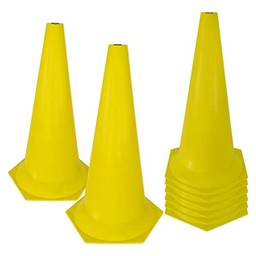 Cone de Marcação de Plástico Muvin – 50cm – Kit com 8 - Treino Funcional – Agilidade – Treinamento – Circuitos – Desempenho – Fortalecimento - Resistente – Futebol – Basquete – Voleibol – Handebol