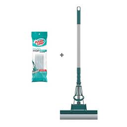 Kit Mop Limpeza Geral Plús + 1 refil extra, combina três funções lavar, enxaguar e secar, KIT0266, Flash Limp, Verde