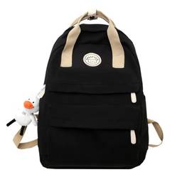 Mochila escolar casual mochila escolar para meninas meninos com alça de nylon mochila escolar bolsa de livro bolsa para computador, Preto, No pendant
