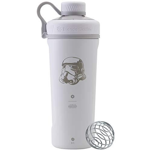 BlenderBottle Garrafa de água de aço inoxidável isolada Star Wars Radian Shaker Cup com batedor de arame, 746 ml, Stormtrooper