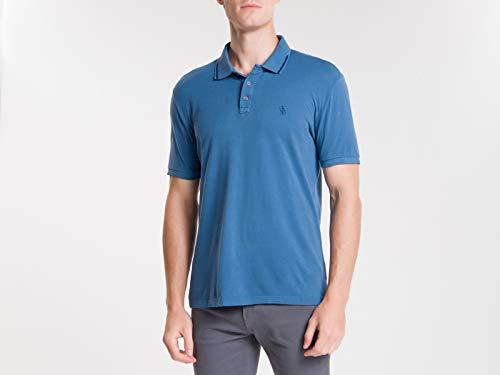 Camisa Polo Manga Curta, Calvin Klein, Masculino, Azul, P