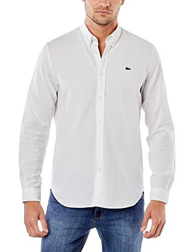 Camisa Manga Longa, Slim Fit, Lacoste, Masculino, Branco 39