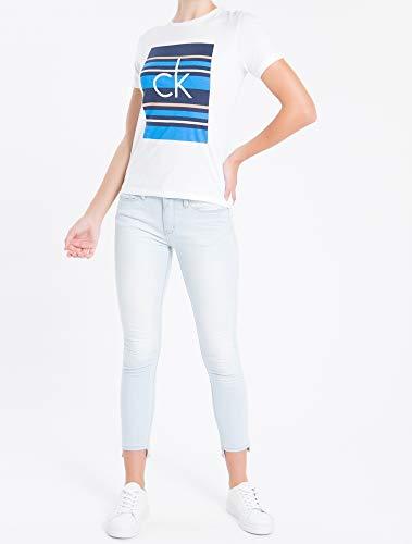 Camiseta com listras, Calvin Klein, Feminina, Azul, M