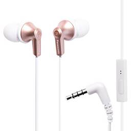 Fones de ouvido com fio intra-auriculares e microfone Panasonic ErgoFit RP-TCM125-N, rosa dourado