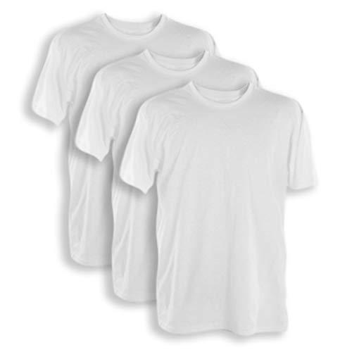 Kit 3 Camisetas 100% Algodão (Branco, P)