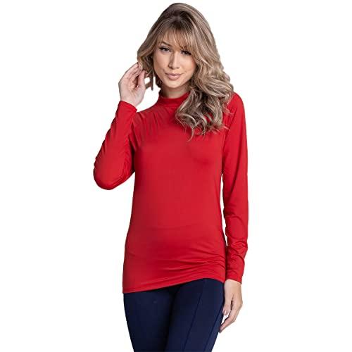 Blusa Térmica Com Proteção UV Feminina Tamanho:G;Cor:Vermelho;Gênero:Mulher