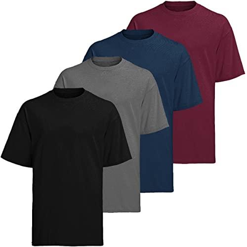 Kit 4 Camisetas Masculinas Plus Size Básicas Algodão Premium (MULTICOLORIDO, G1)