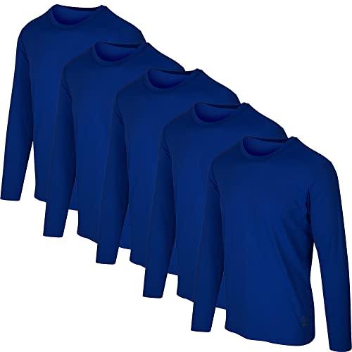 KIT 5 Camisetas Proteção Solar Permanente UV50+ Tecido Gelado – Slim Fitness – GG Azul Marinho