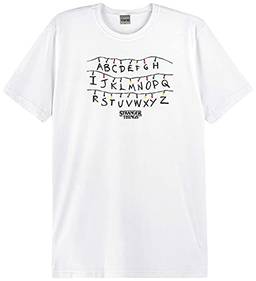 Camiseta Slim Stranger Things Unissex Enfim, Off White, Unissex, P
