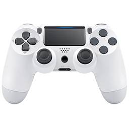 Controlador sem fio Compatível com PS4,Double Vibration/6-Asix/Audio Functional Gamepad Remote Compatível com Playstation 4/Pro/Slim, PC e PS3-Branco
