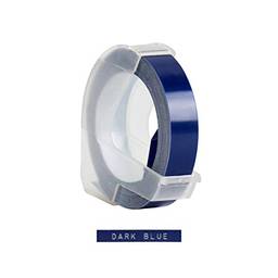 KKmoon Recarga de fita de etiqueta em relevo de plástico 3D para DYMO 12965 1610 Label Maker com 3/8 de polegada * 9,8 pés, 1 rolo azul escuro