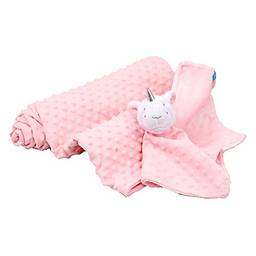 Cobertor Com Naninha Unicornio Rosa, Clingo, Rosa