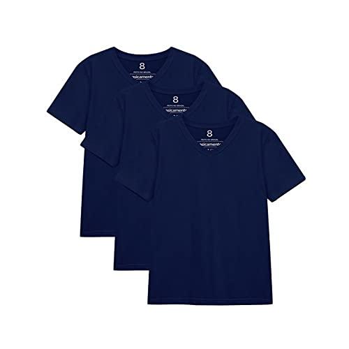Kit 3 Camisetas Gola V Unissex; basicamente; Marinho 2